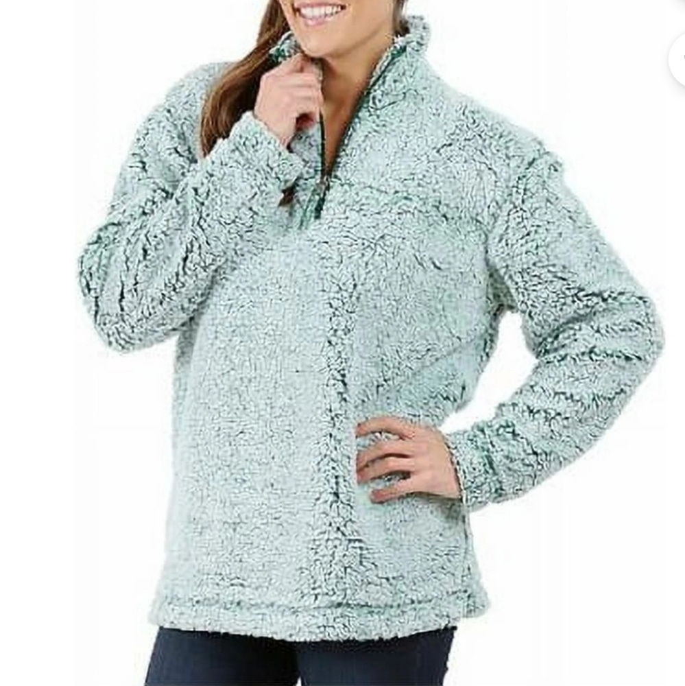 Boxercraft Green Deep Pile Fleece Sherpa Pullover Medium Outdoors Camping